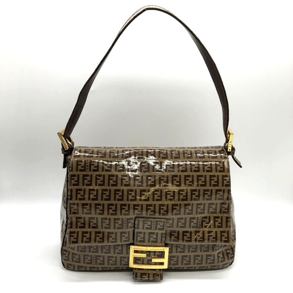 FENDI Brown Leather Shoulder Bag - Picture 1 of 12
